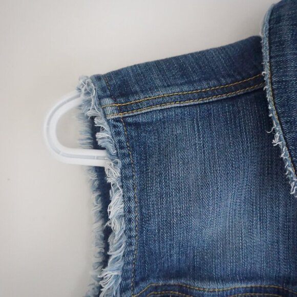 Vintage '90S Guess Jeans Dark Wash Sleeveless Button Jean Jacket Western Vest XS - Picture 9 of 11